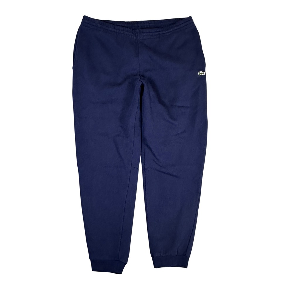 Lacoste Mens Tapered Fit Sweatpants Navy Blue Fleece Joggers Size US XL FR 6